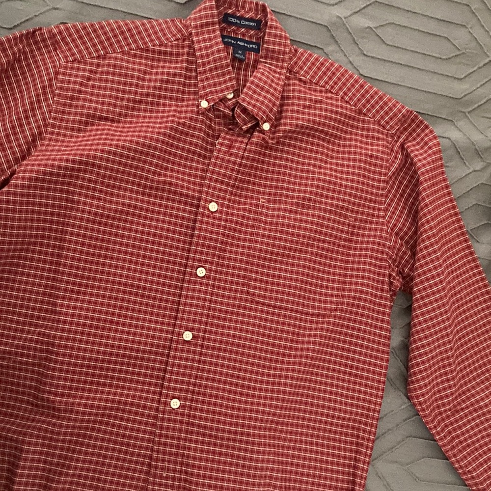 Jhon Ashfrod Red Plaid Button-Down Shirt
